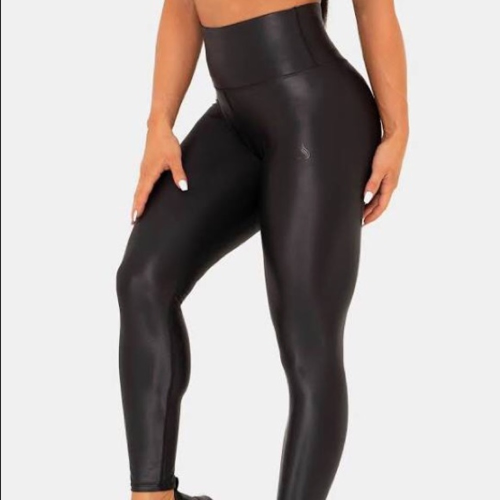 RYDERWEAR WET LOOK HIGH WAISTED LEGGINGS